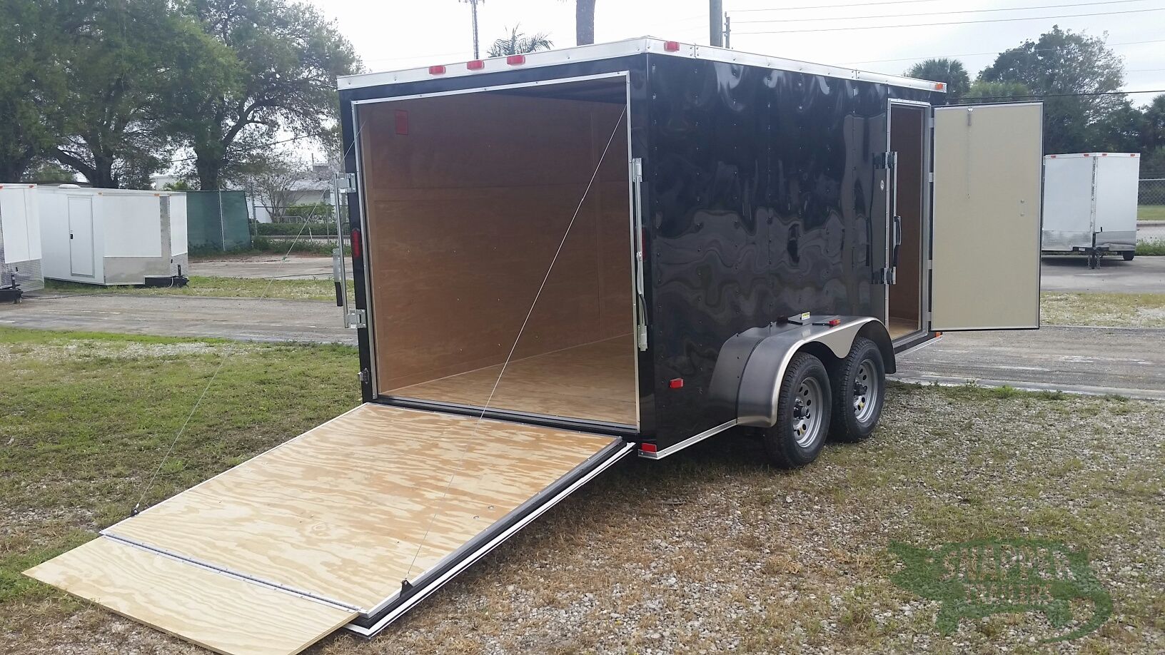 Freedom Trailers 7x14 TA Trailer - Black, Ramp, Side Door, Extra Height - Image 8