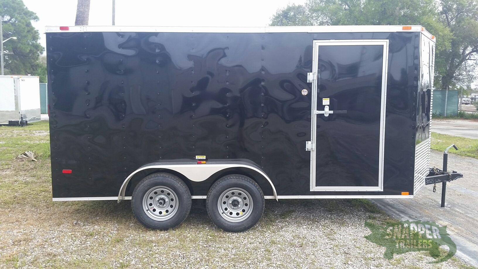 Freedom Trailers 7x14 TA Trailer - Black, Ramp, Side Door, Extra Height