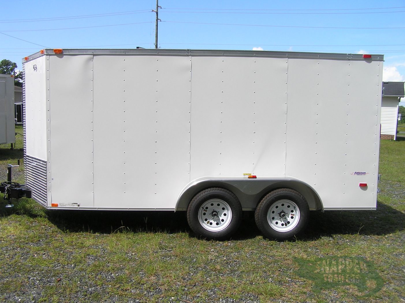 Freedom Trailers 7x14 TA Trailer - White, Double Doors, Side Door, Extra Height - Image 3