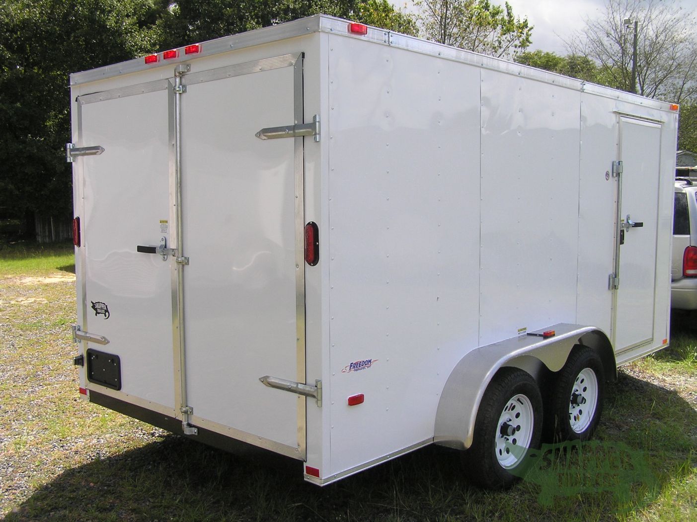 Freedom Trailers 7x14 TA Trailer - White, Double Doors, Side Door, Extra Height - Image 9