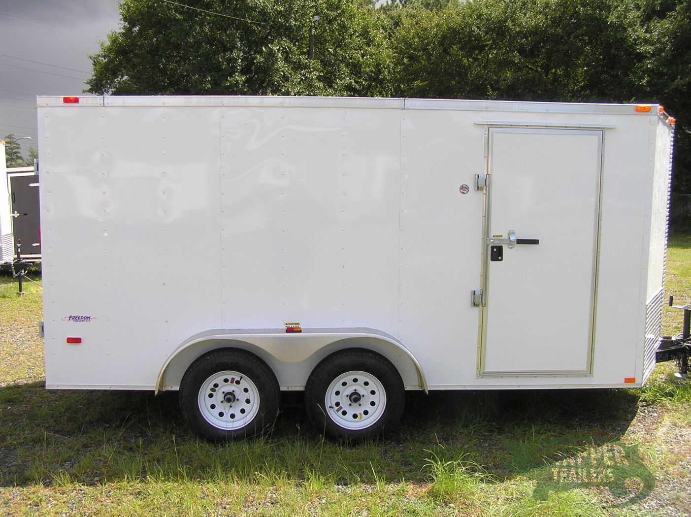Freedom Trailers 7x14 TA Trailer - White, Double Doors, Side Door, Extra Height
