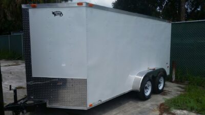 Freedom Trailers 7x14 TA Trailer - White, Ramp, Side Door, Extra Height - Image 2