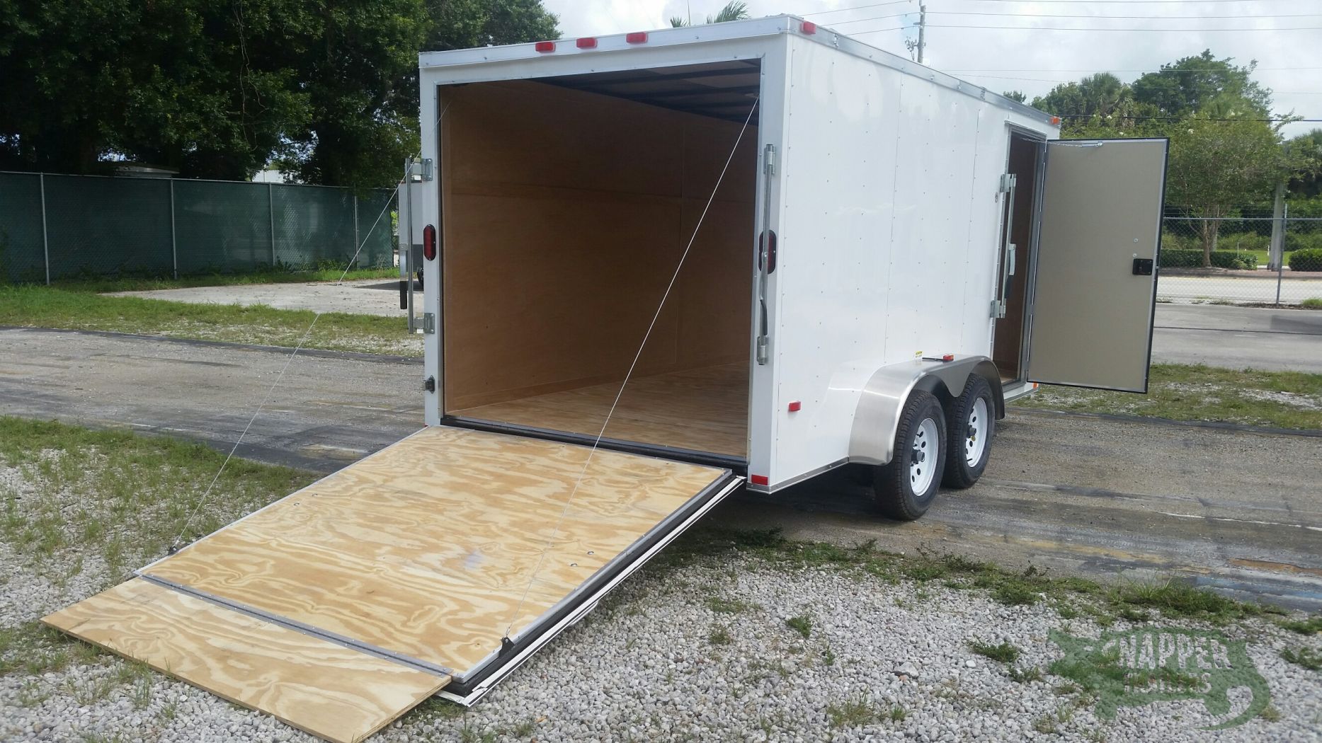 Freedom Trailers 7x14 TA Trailer - White, Ramp, Side Door, Extra Height - Image 8