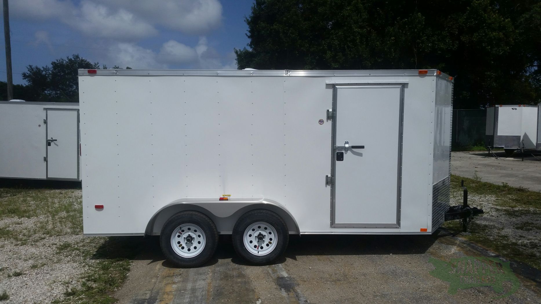 Freedom Trailers 7x14 TA Trailer - White, Ramp, Side Door, Extra Height