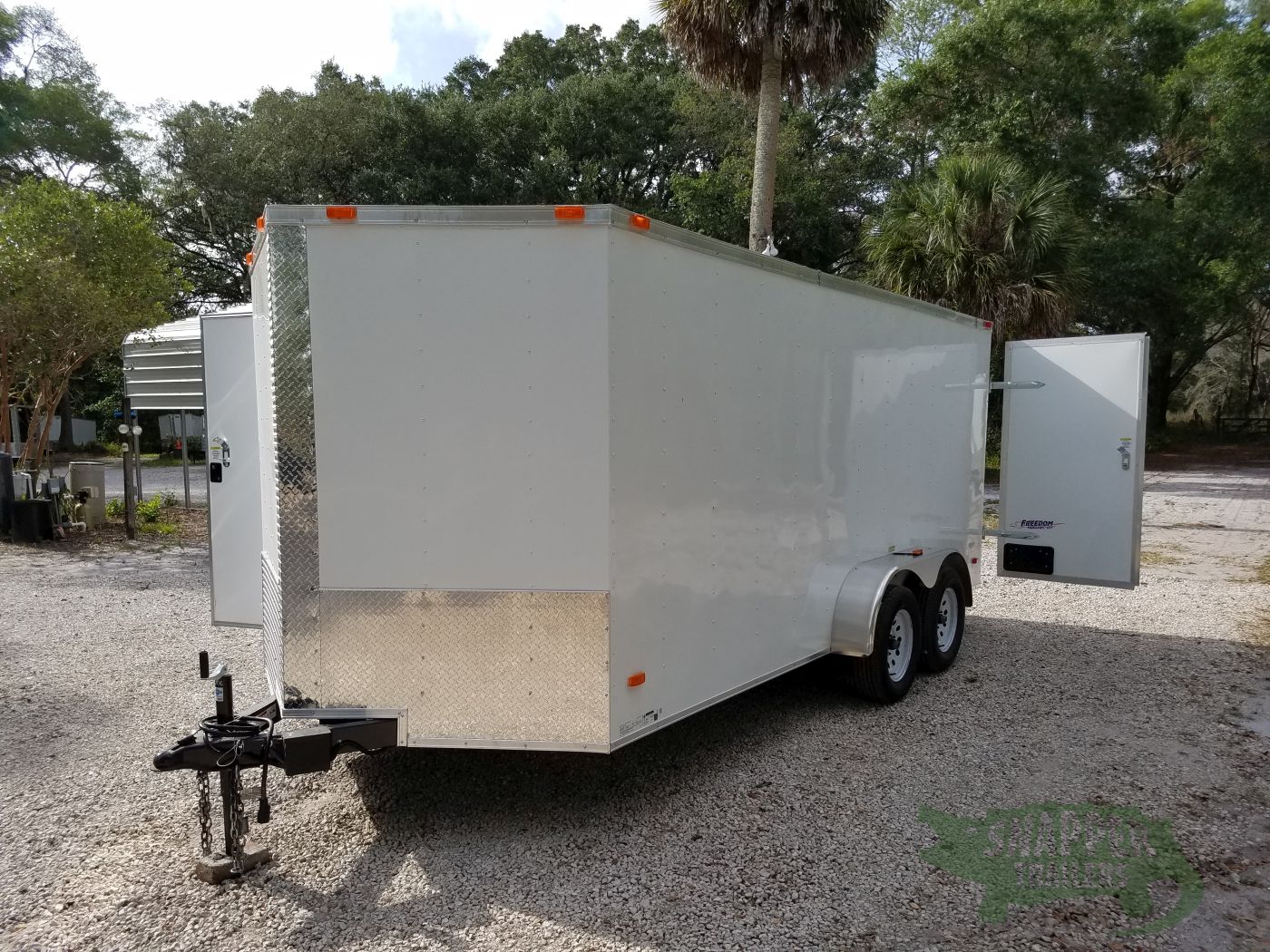 Freedom Trailers 7x16 TA Trailer - White, Double Doors, Side Door, Extra Height - Image 2