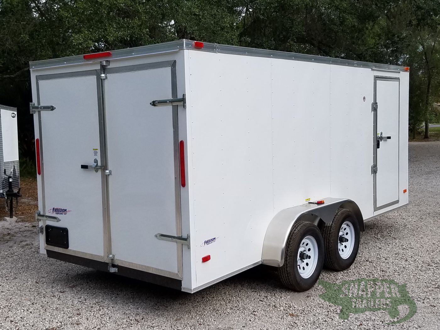 Freedom Trailers 7x16 TA Trailer - White, Double Doors, Side Door, Extra Height - Image 11