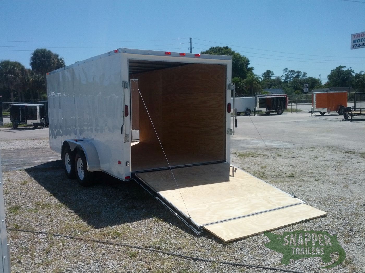 Freedom Trailers 7x16 TA Trailer - White, Ramp, Side Door, Extra Height - Image 4