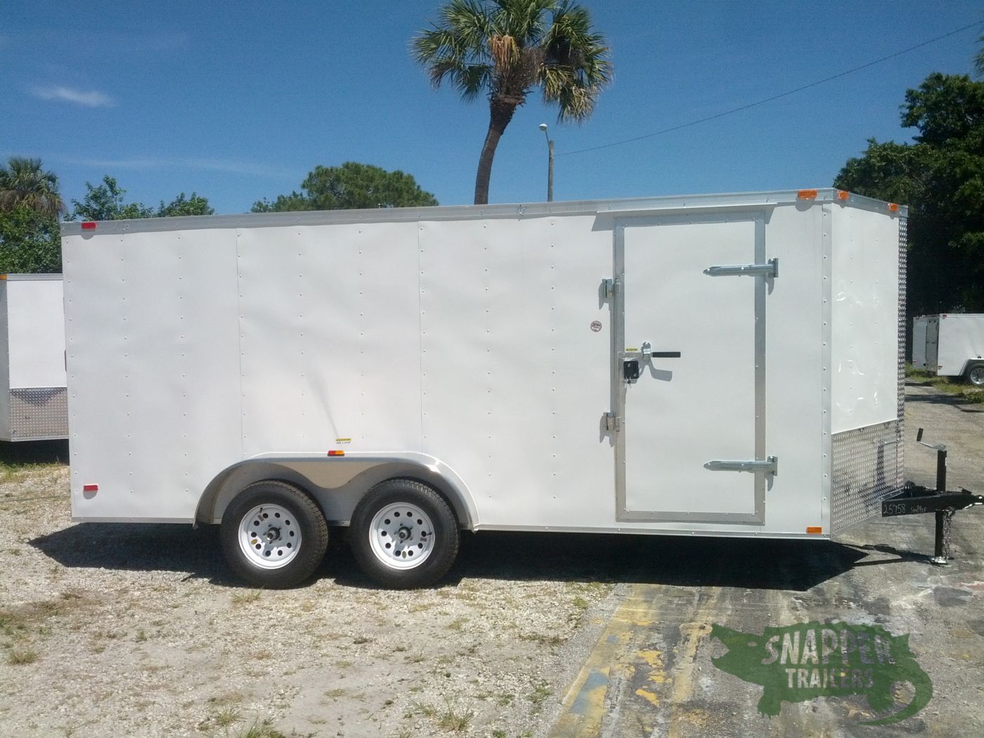 Freedom Trailers 7x16 TA Trailer - White, Ramp, Side Door, Extra Height