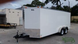 Alternative view of Freedom Trailers 7x18 TA Trailer - White, Ramp, Side Door, Extra Height