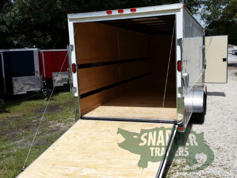 Freedom Trailers Custom 7x20 TA Trailer - White, Ramp, Side Door, Extra Height, E-Track, Side Vents, Aluminum Wrap - Image 5