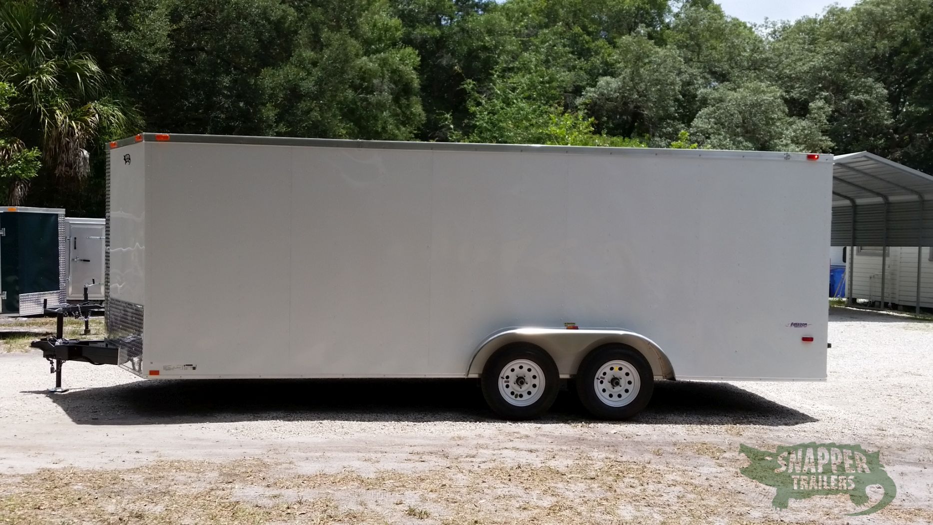 Freedom Trailers 7x20 TA Trailer - White, Ramp, Side Door, Extra Height - Image 3