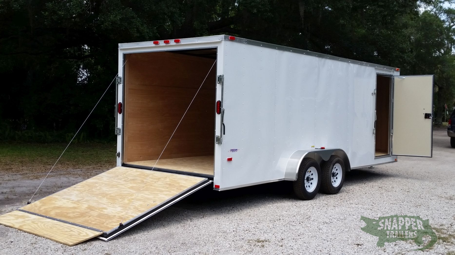 Freedom Trailers 7x20 TA Trailer - White, Ramp, Side Door, Extra Height - Image 8