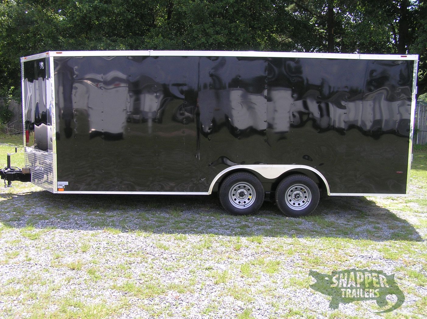 Freedom Trailers 8.5x18 TA Trailer - Black, Ramp, Side Door, D-Rings - Image 4