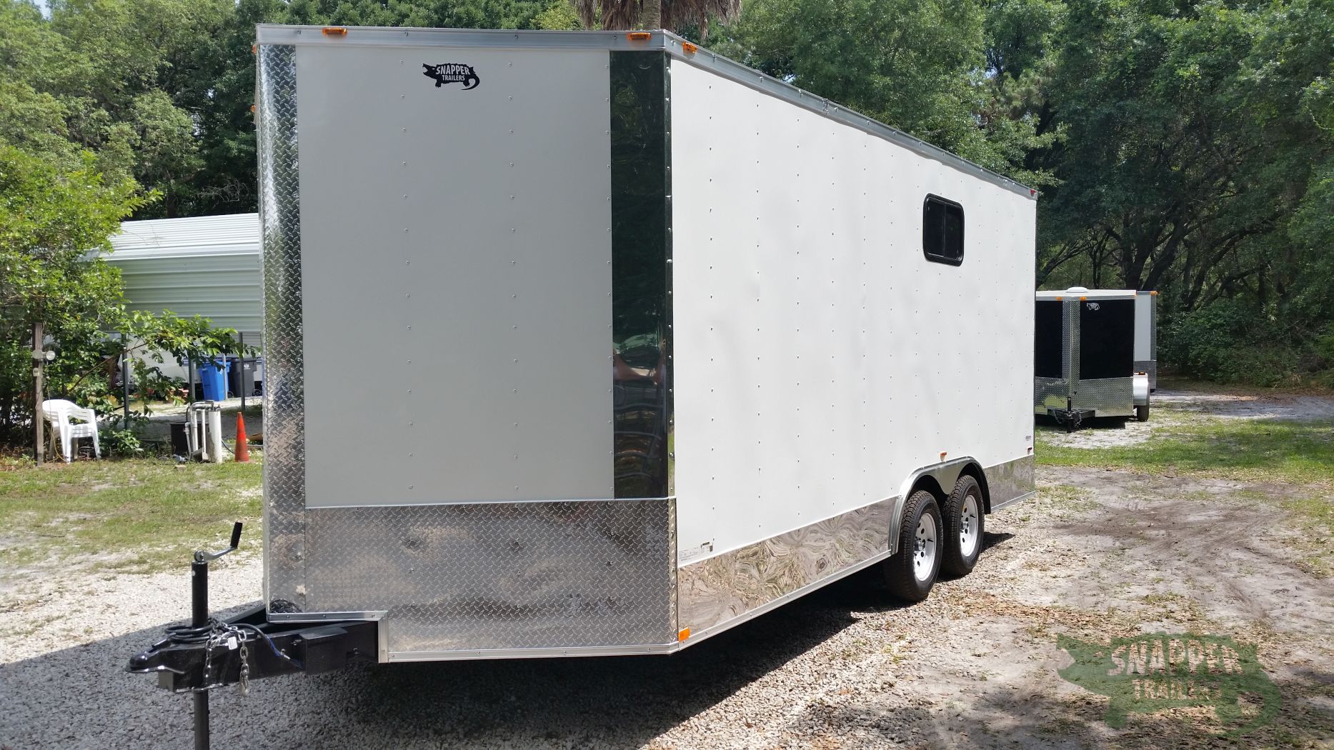 Freedom Trailers Custom 8.5x18 TA Trailer - White, Ramp, Side Door, D-Rings, Electrical Package, E-Track, and Much More - Image 2