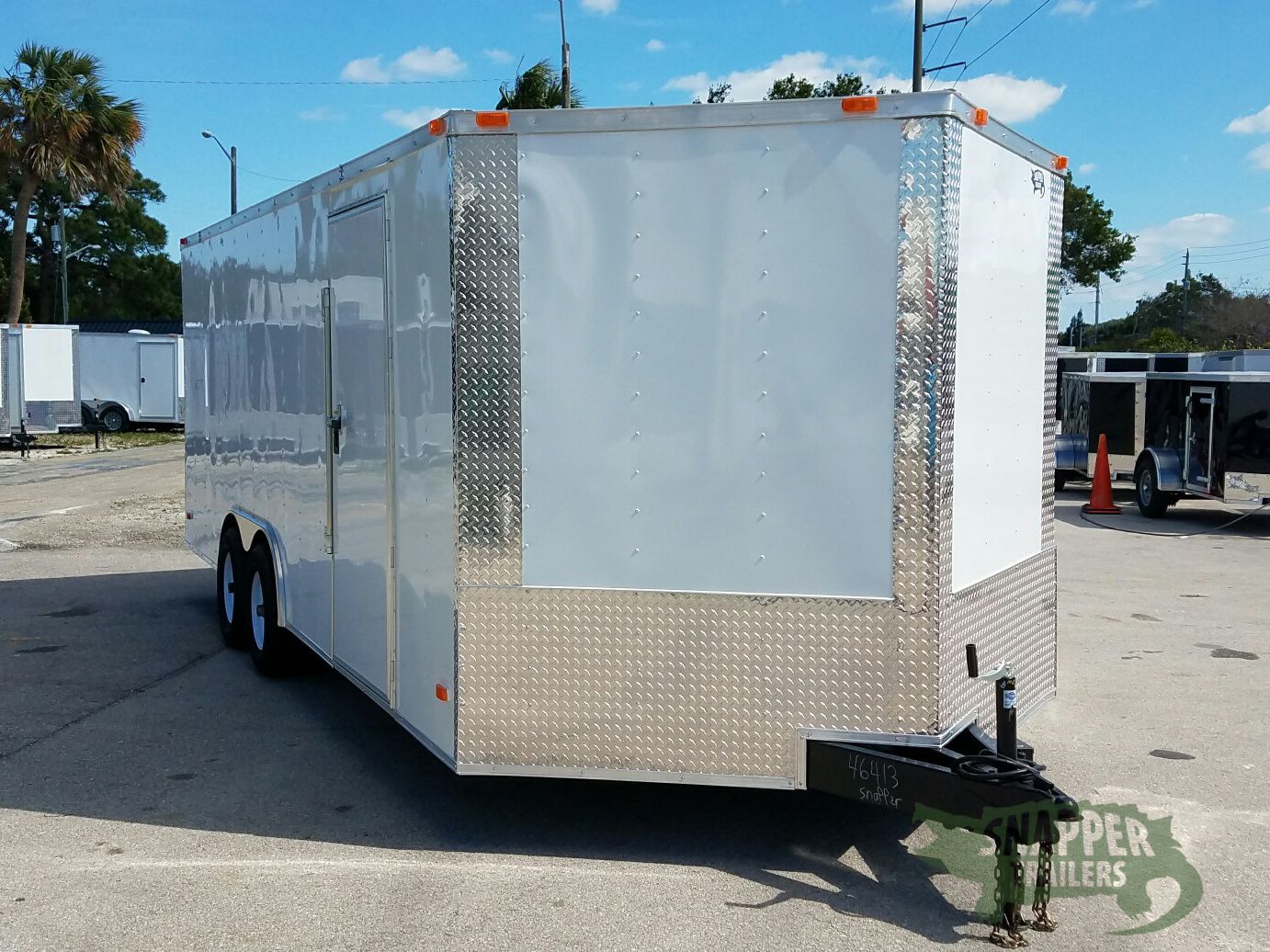 Freedom Trailers 8.5x20 TA Trailer - White, Ramp, Side Door, 5K Axles, D-Rings - Image 13