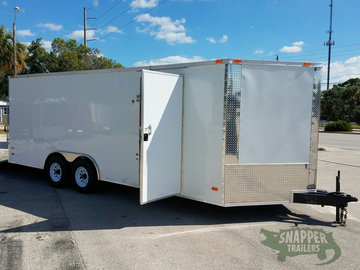 Freedom Trailers 8.5x20 TA Trailer - White, Ramp, Side Door, 5K Axles, D-Rings - Image 12