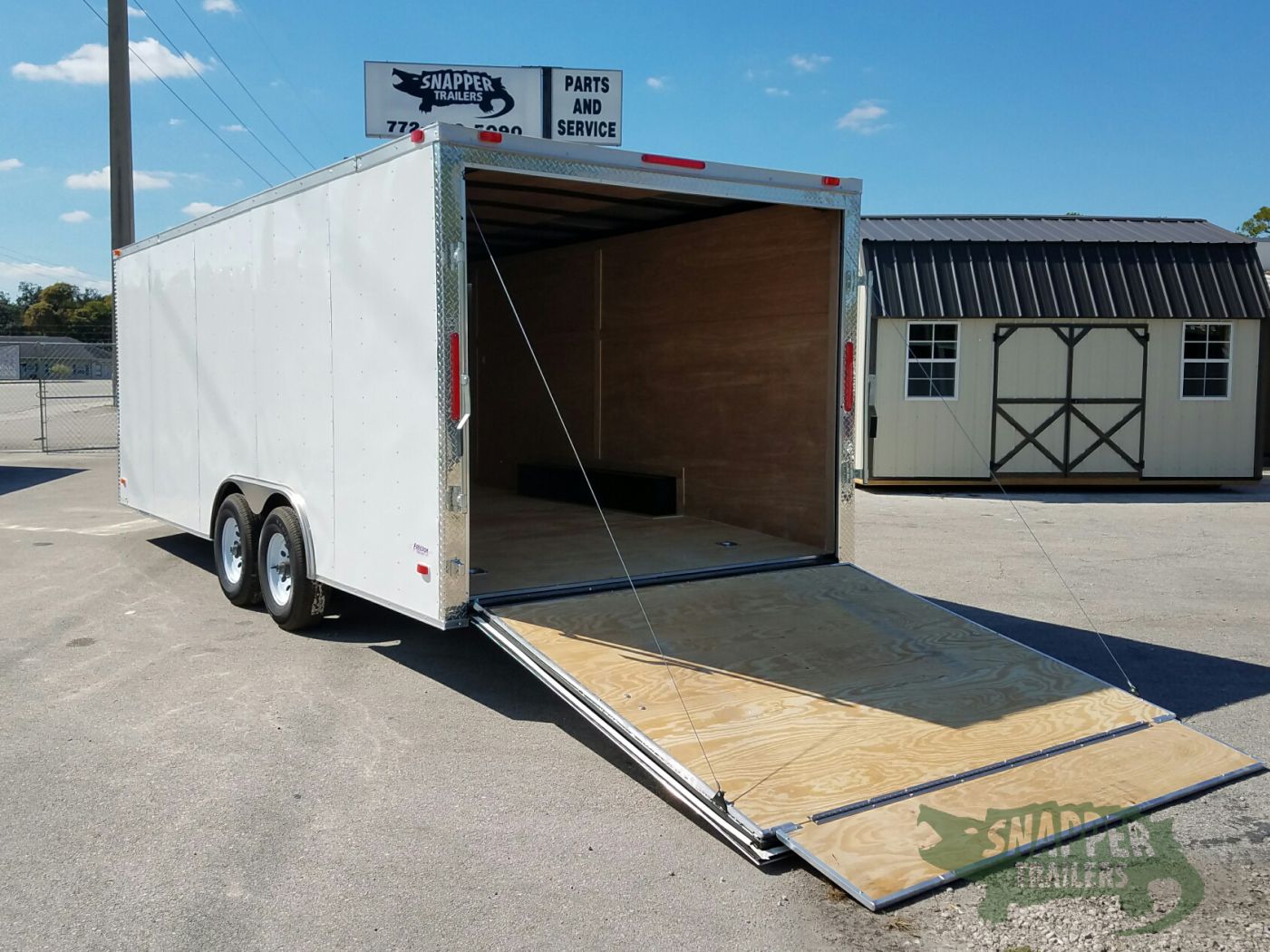 Freedom Trailers 8.5x20 TA Trailer - White, Ramp, Side Door, 5K Axles, D-Rings - Image 4