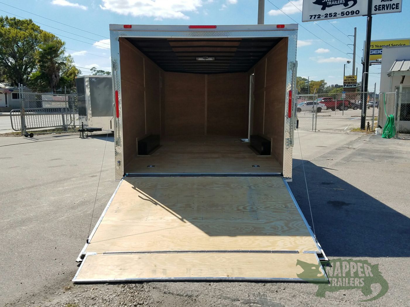 Freedom Trailers 8.5x20 TA Trailer - White, Ramp, Side Door, 5K Axles, D-Rings - Image 6