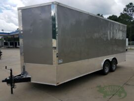 Alternative view of Quality Cargo 8.5x20 TA Trailer - Pewter, Heavy Duty Ramp, Side Door, D-Rings, 5K Axles, Extra Height