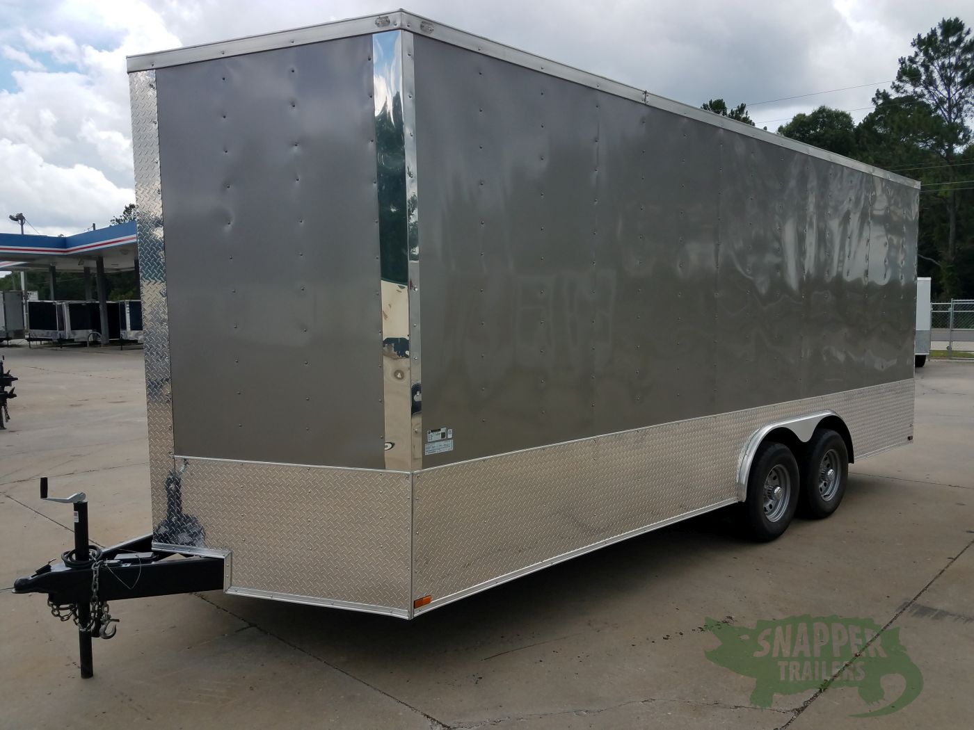 Quality Cargo 8.5x20 TA Trailer - Pewter, Heavy Duty Ramp, Side Door, D-Rings, 5K Axles, Extra Height - Image 2