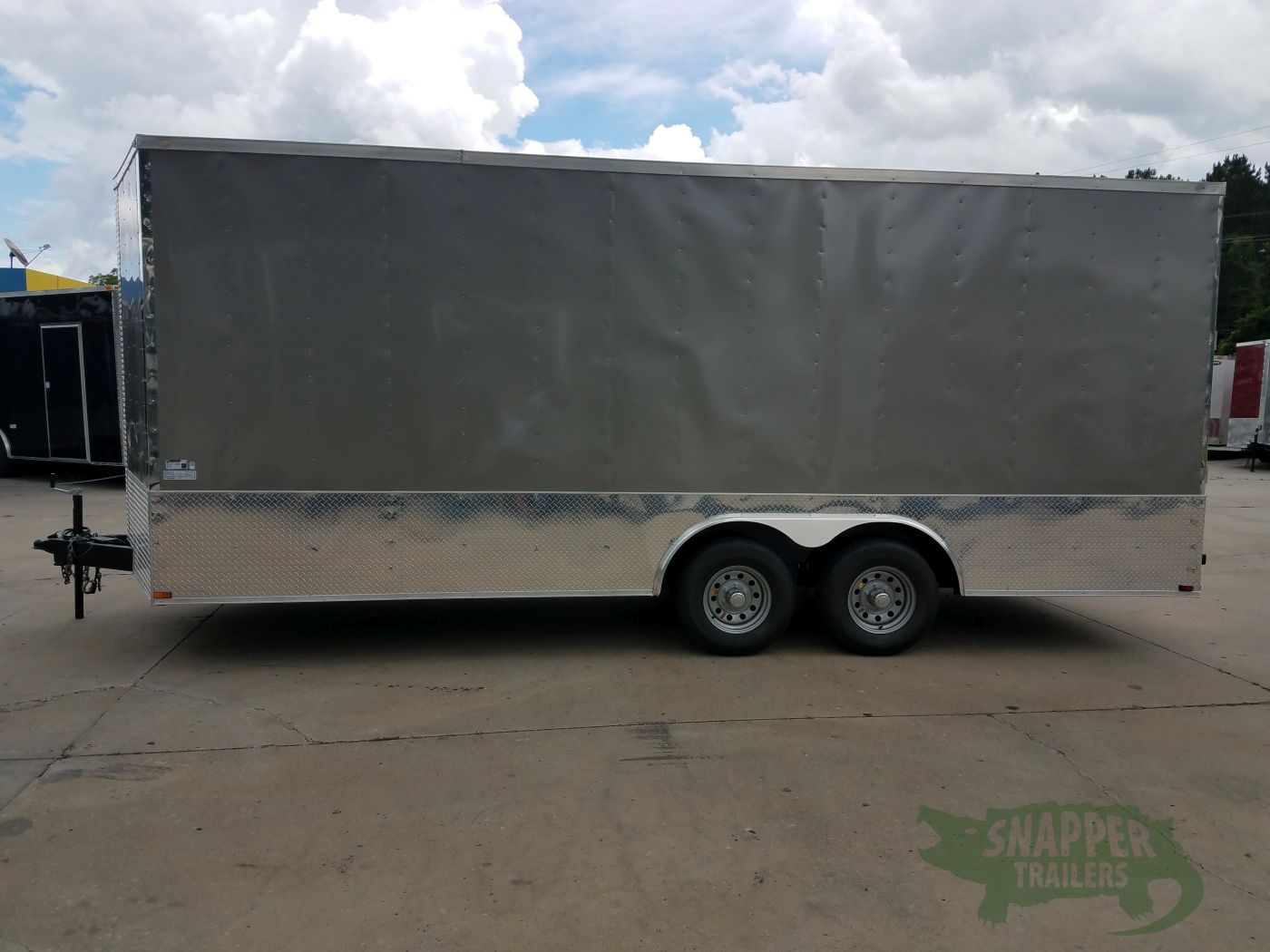 Quality Cargo 8.5x20 TA Trailer - Pewter, Heavy Duty Ramp, Side Door, D-Rings, 5K Axles, Extra Height - Image 3