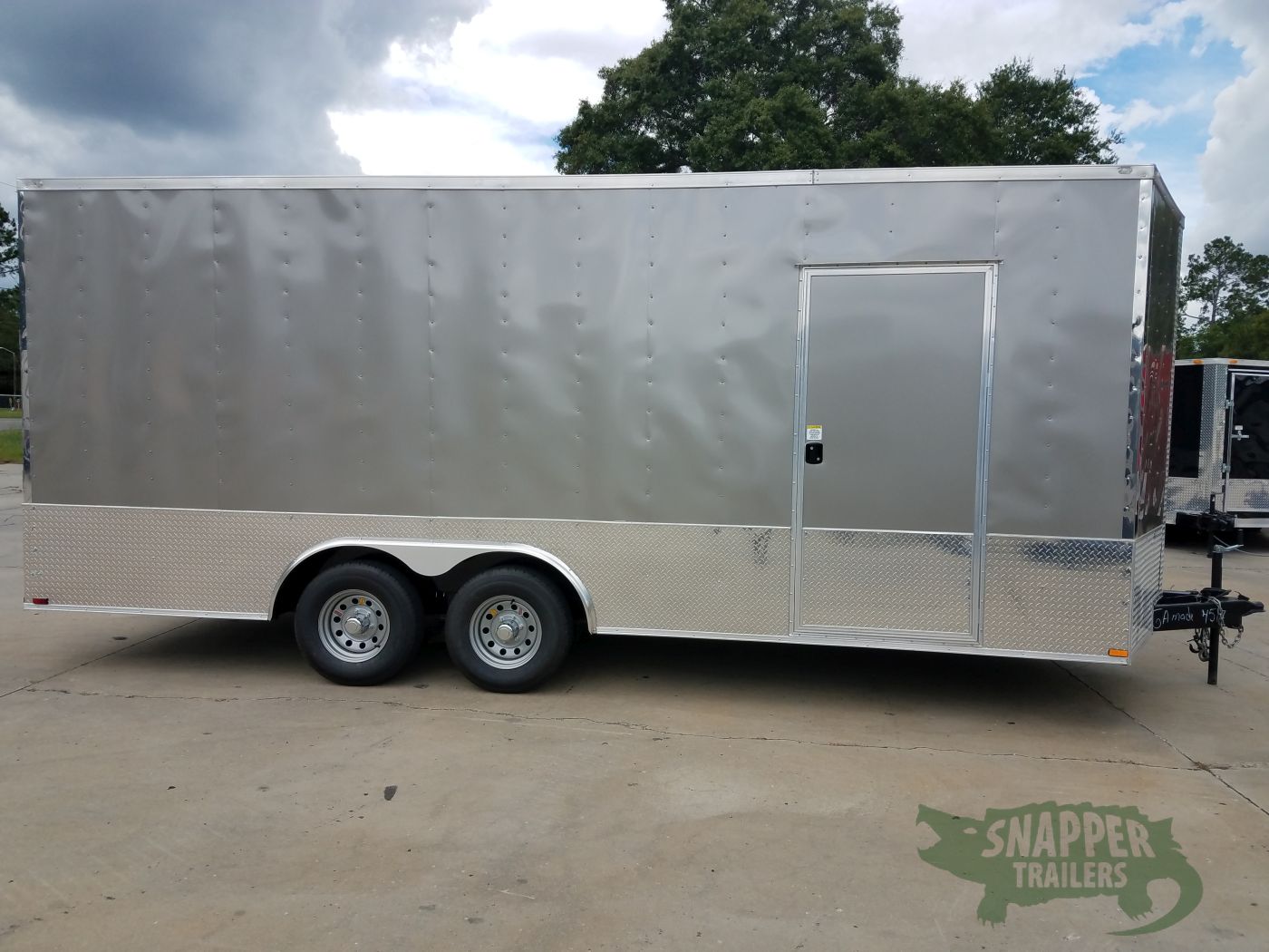 Quality Cargo 8.5x20 TA Trailer - Pewter, Heavy Duty Ramp, Side Door, D-Rings, 5K Axles, Extra Height