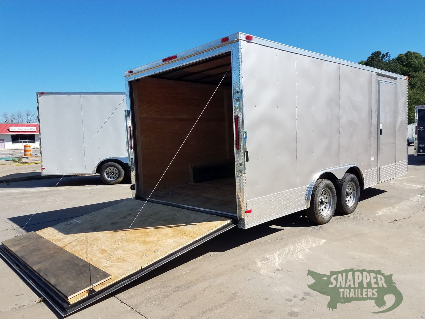 South Georgia Cargo 8.5x18 TA Trailer - Champagne, Ramp, Side Door, Extended Tongue, ATP Wrap, LED Lighting - Image 6