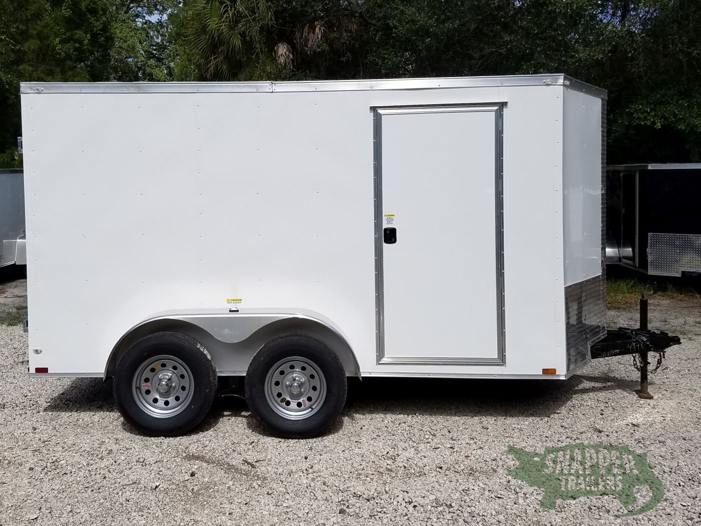 Quality Cargo 6x12 TA Trailer - White, Double Doors, Side Door, Extra Height