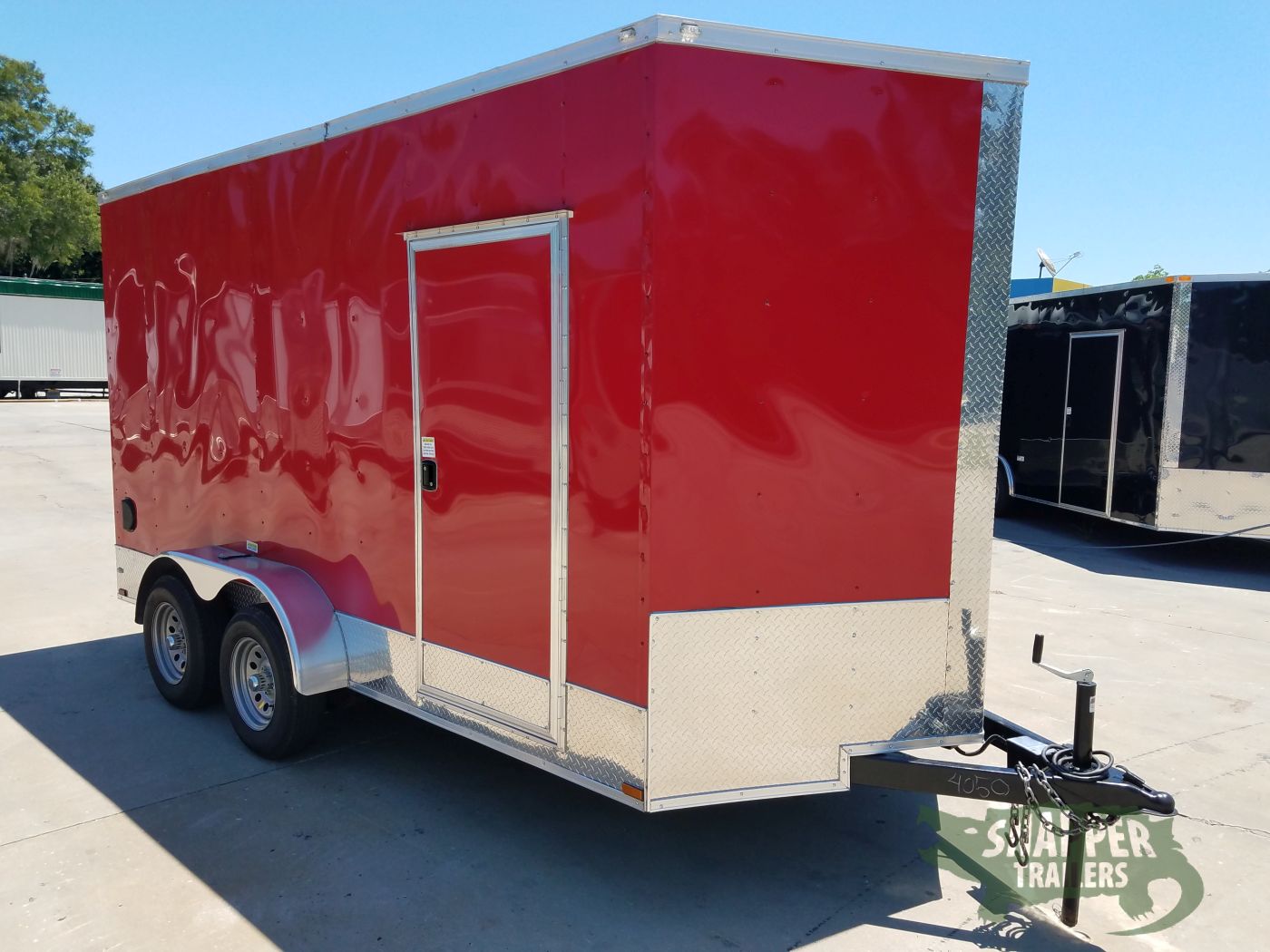 Quality Cargo 7x14 TA Trailer - Red, Ramp, Side Door, Extra Height, Side Vents - Image 9
