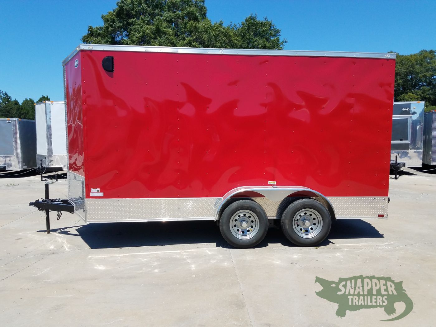 Quality Cargo 7x14 TA Trailer - Red, Ramp, Side Door, Extra Height, Side Vents - Image 3