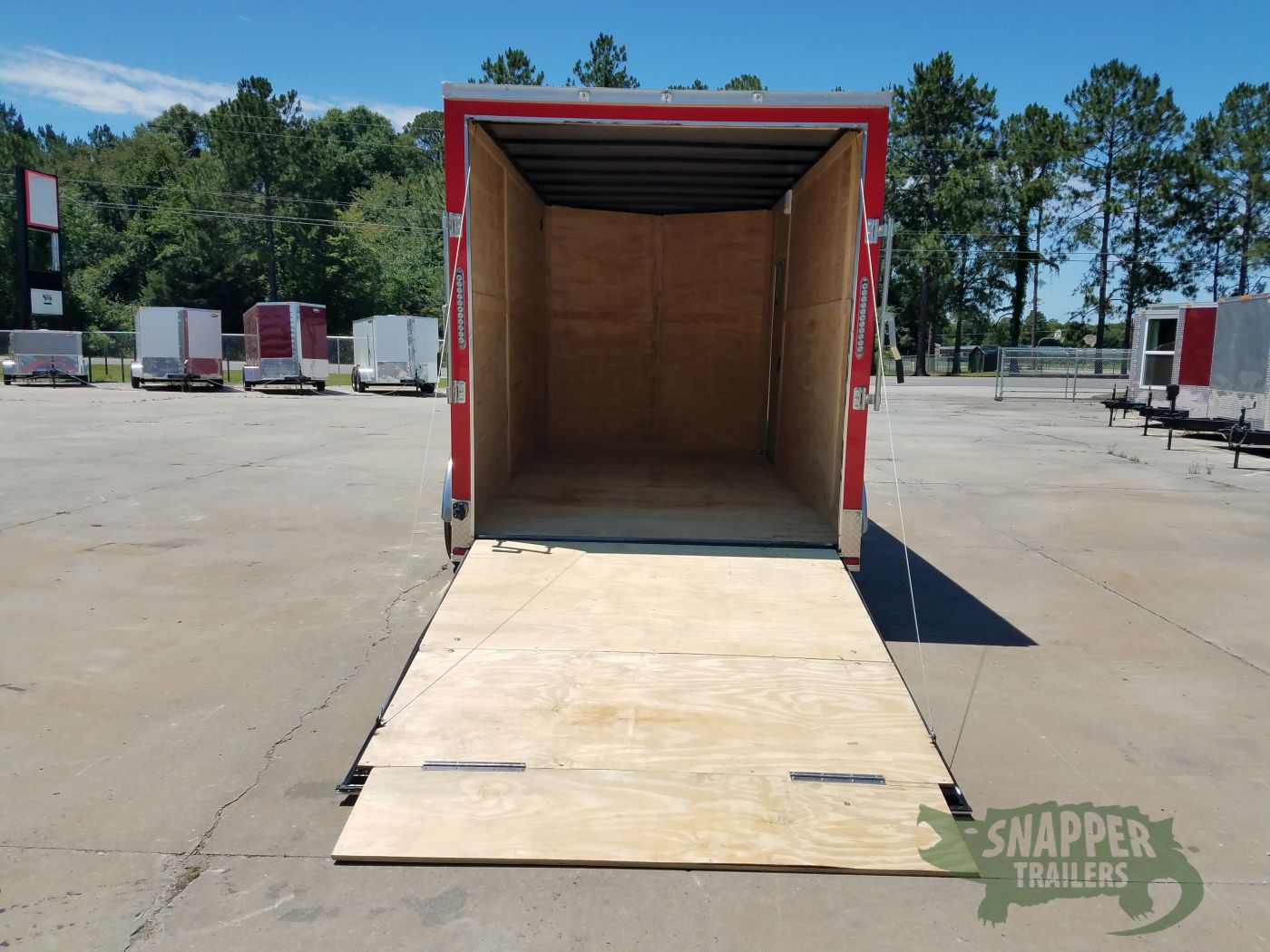 Quality Cargo 7x14 TA Trailer - Red, Ramp, Side Door, Extra Height, Side Vents - Image 5