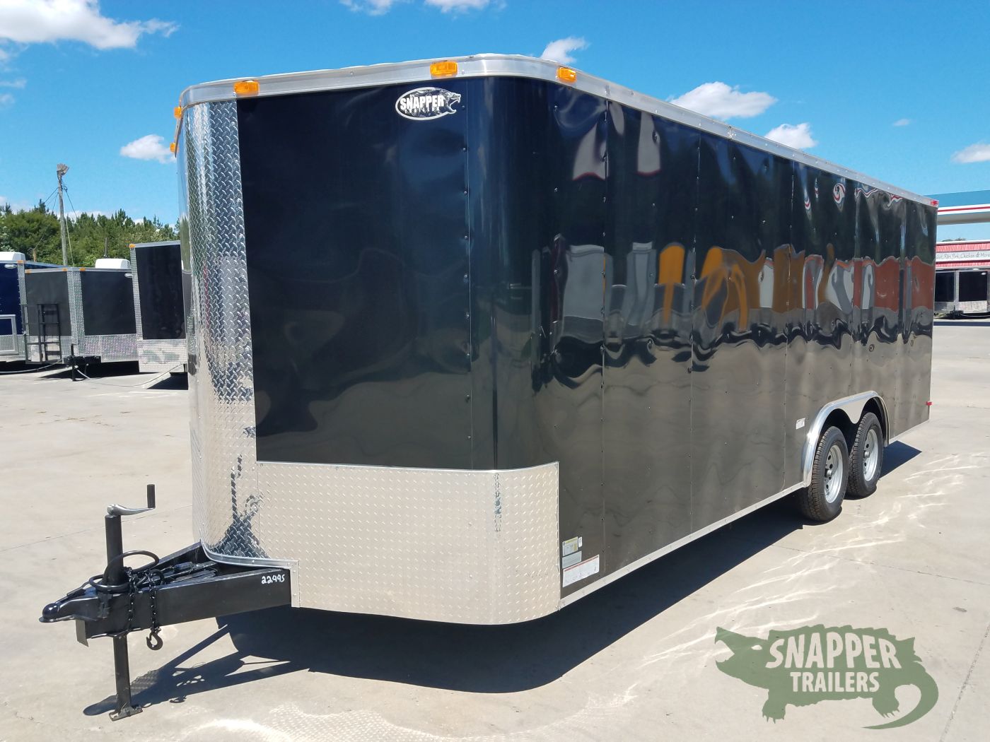 South Georgia Cargo 8.5x20 TA Trailer - Black, Ramp, Rounded V-Nose, Spare Mount with Spare - Image 2