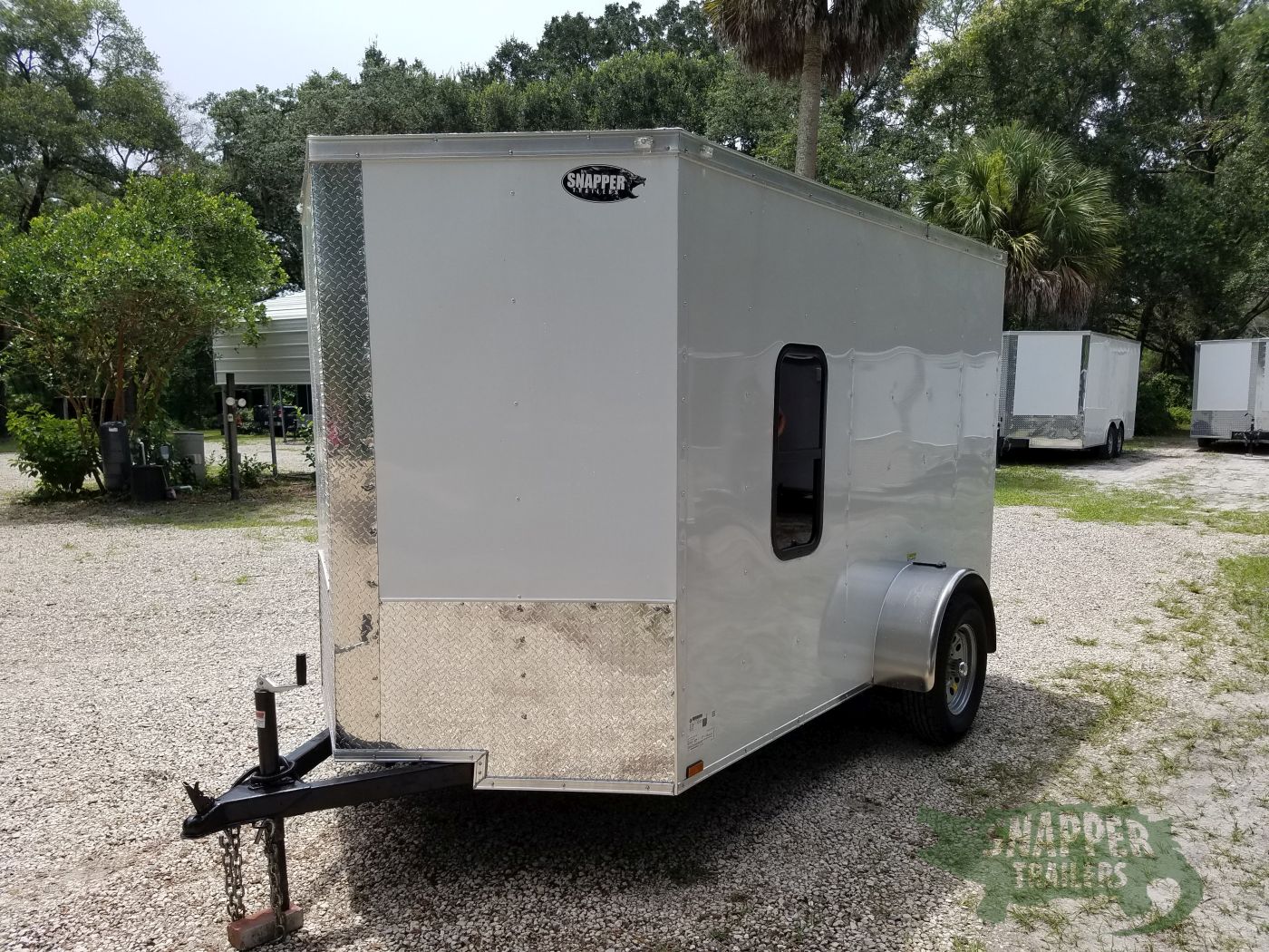 Quality Cargo 6x10 SA Trailer - White, Ramp, Side Door, Extra Height, Window, D-Rings - Image 3