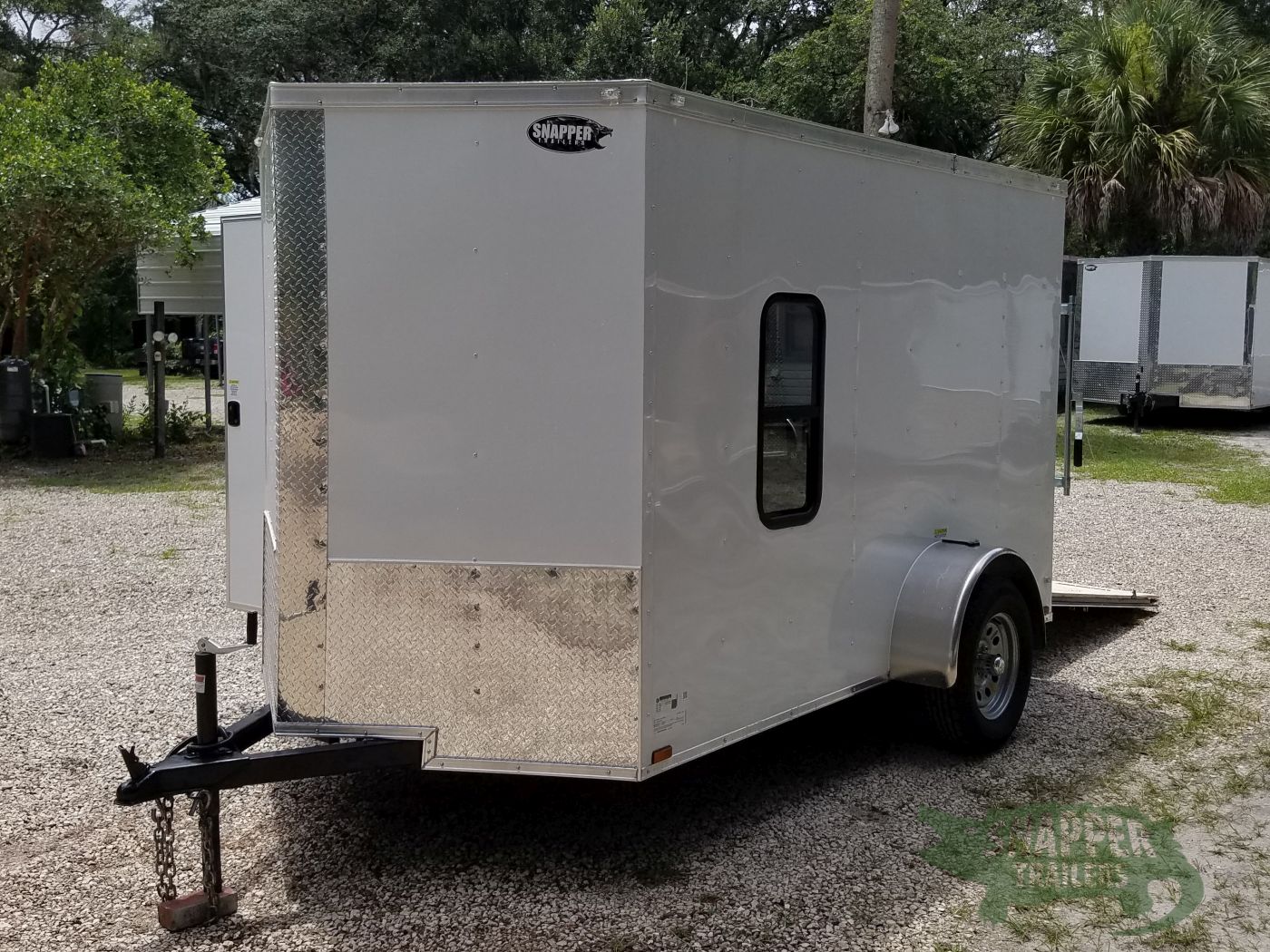 Quality Cargo 6x10 SA Trailer - White, Ramp, Side Door, Extra Height, Window, D-Rings - Image 2