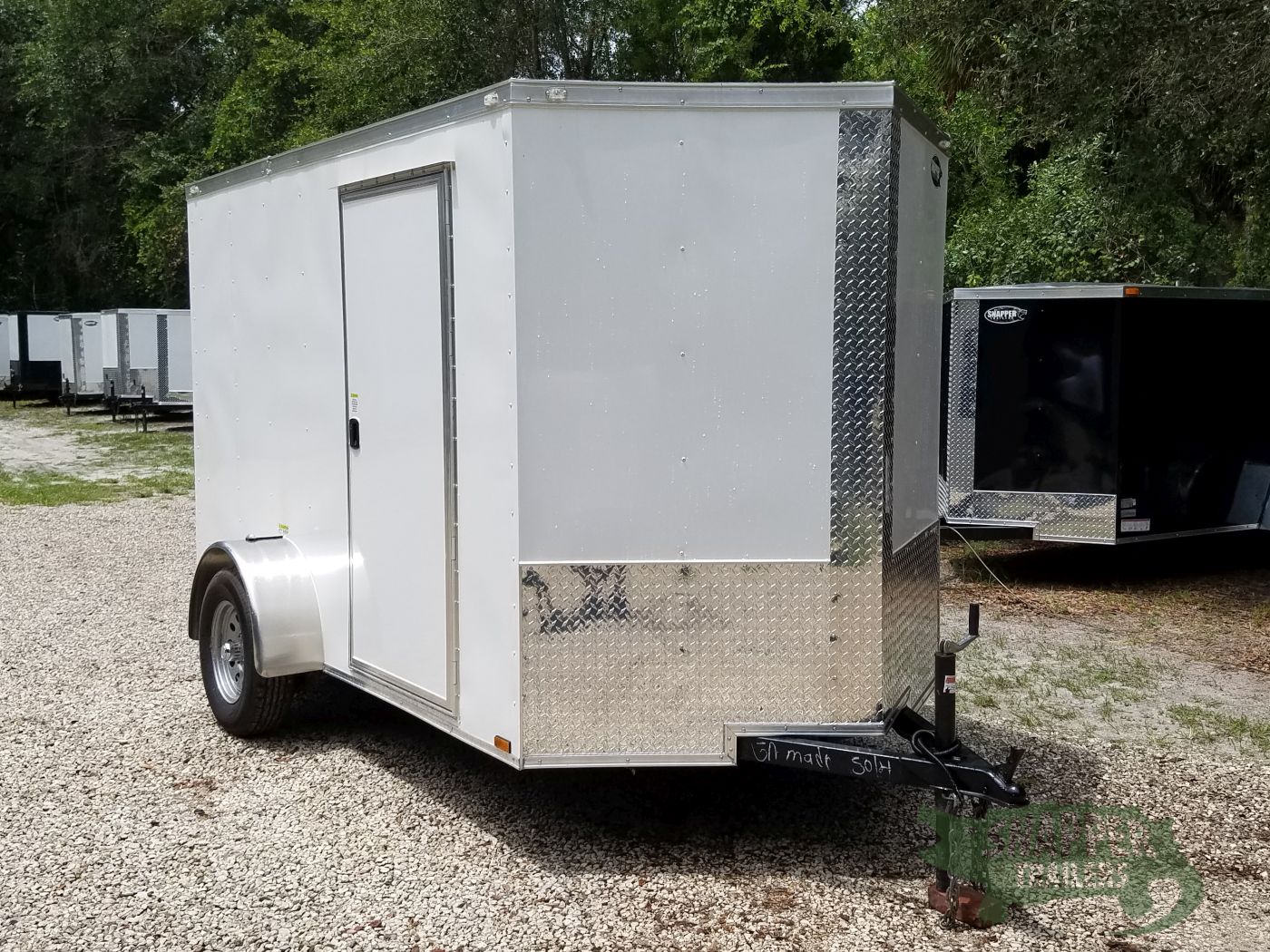 Quality Cargo 6x10 SA Trailer - White, Ramp, Side Door, Extra Height, Window, D-Rings - Image 16