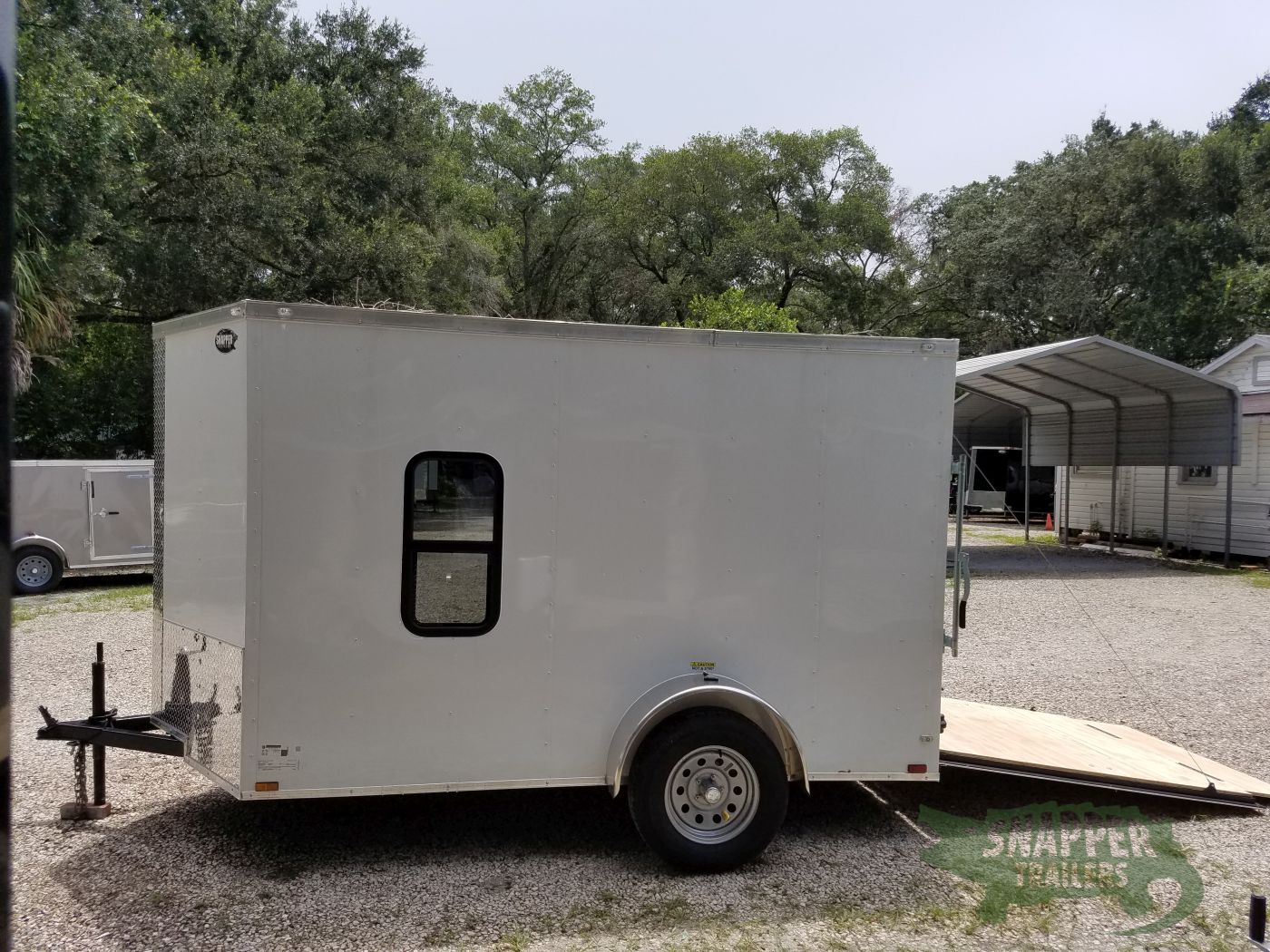 Quality Cargo 6x10 SA Trailer - White, Ramp, Side Door, Extra Height, Window, D-Rings - Image 4