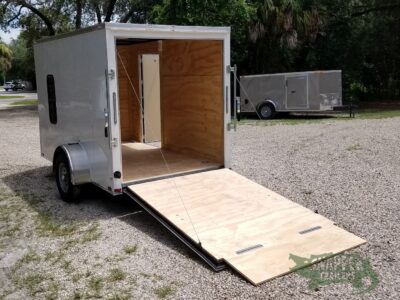 Quality Cargo 6x10 SA Trailer - White, Ramp, Side Door, Extra Height, Window, D-Rings - Image 6