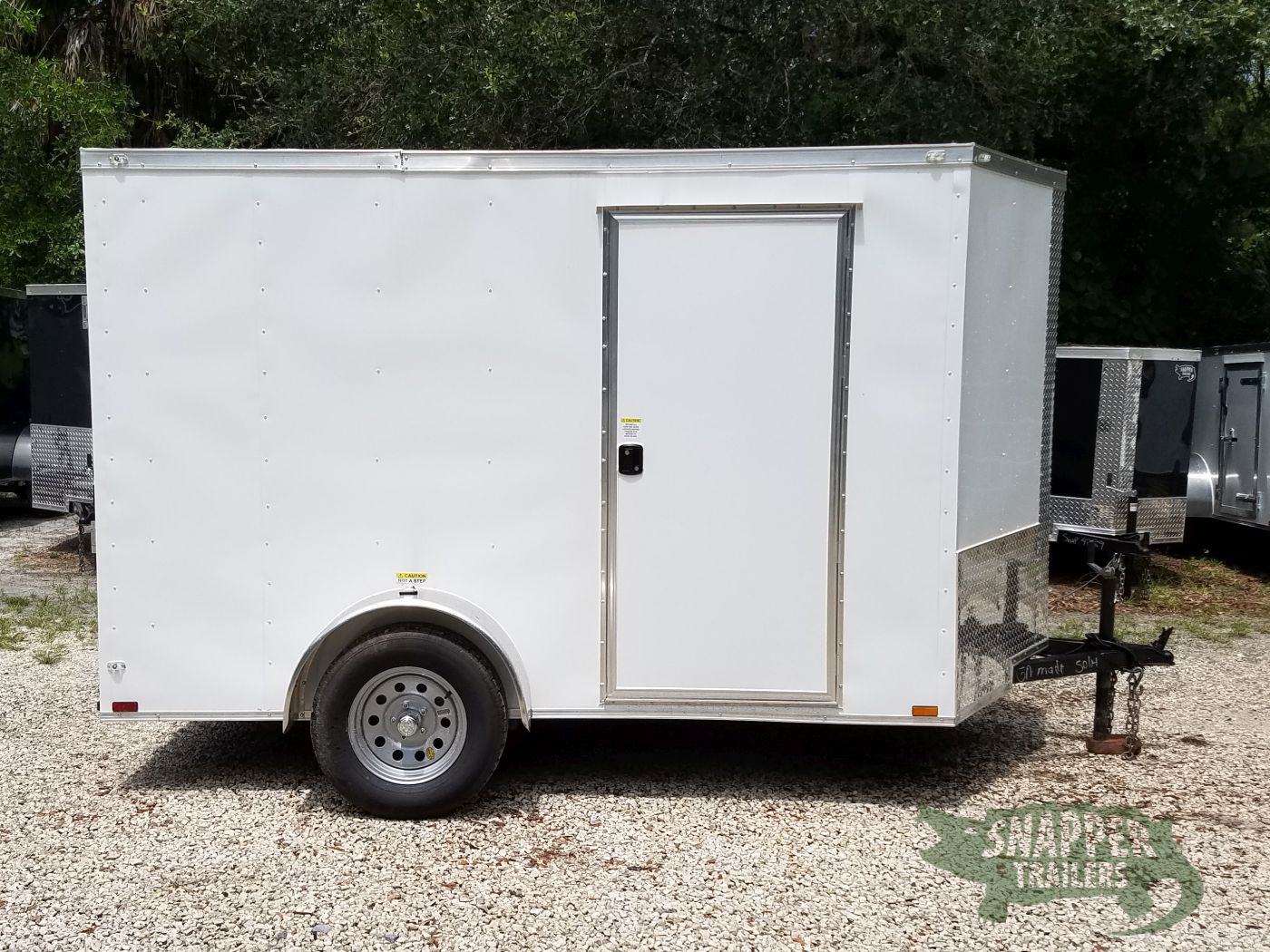 Quality Cargo 6x10 SA Trailer - White, Ramp, Side Door, Extra Height, Window, D-Rings