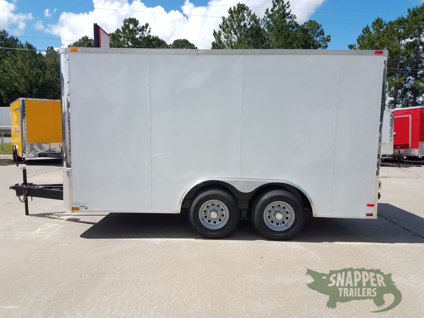 Quality Cargo 8.5x14 TA Trailer - White, Double Barn Doors, Side Door, Flat Front, Extended Tongue, Electrical Package, Interior Lining - Image 3
