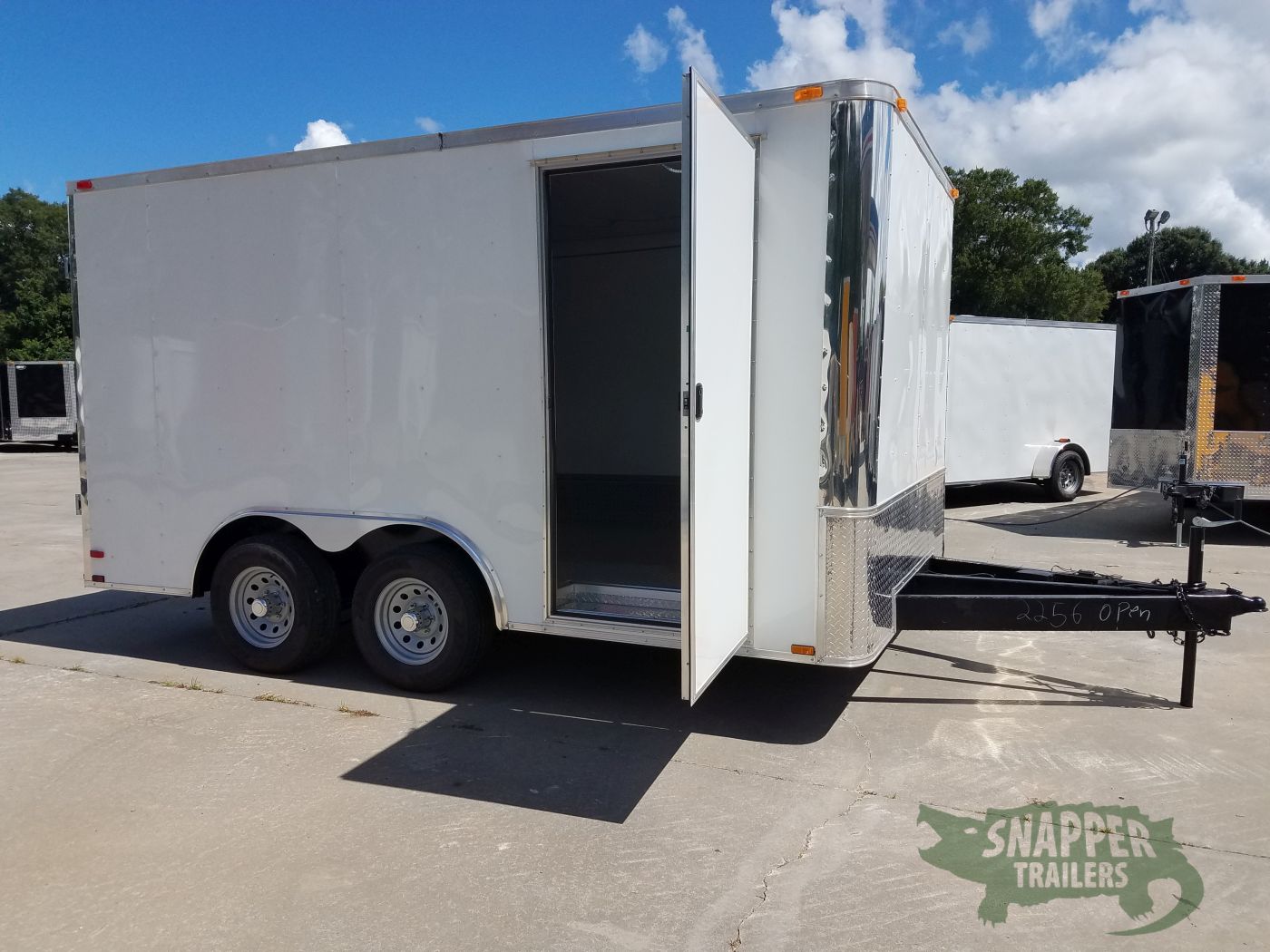 Quality Cargo 8.5x14 TA Trailer - White, Double Barn Doors, Side Door, Flat Front, Extended Tongue, Electrical Package, Interior Lining - Image 8