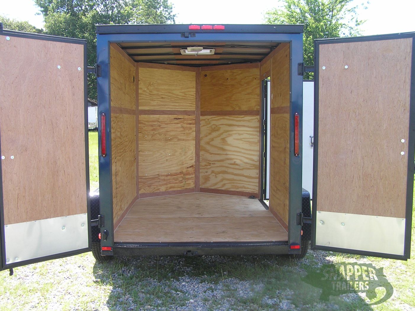 South Georgia Cargo 6x8 SA Trailer - Blue, Double Barn Doors, Side Door, Blackout Package, Extra Height, Stabilizer Jacks - Image 6