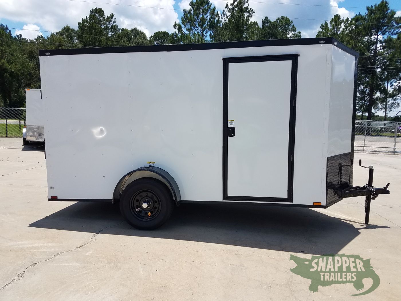 Quality Cargo 6x12 SA Trailer - White, Ramp, Side Door, Extra Height, Blackout Package
