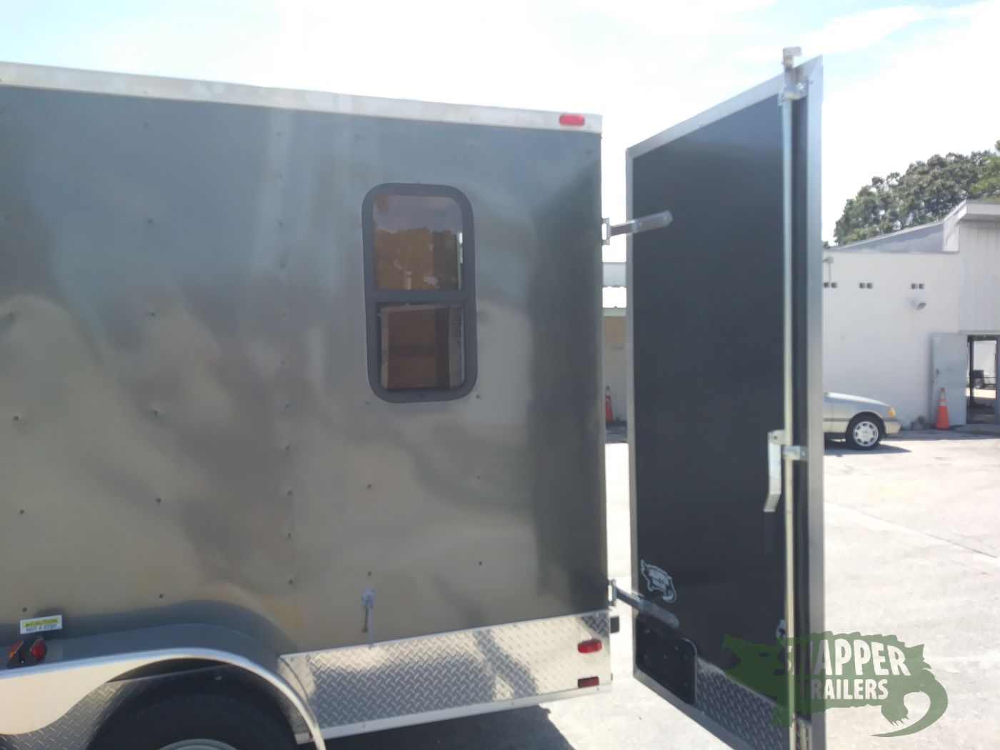 Quality Cargo 7x16 TA Trailer - Charcoal, Barn Doors, Side Door, Electrical, Extra Height, AC, Windows - Image 4