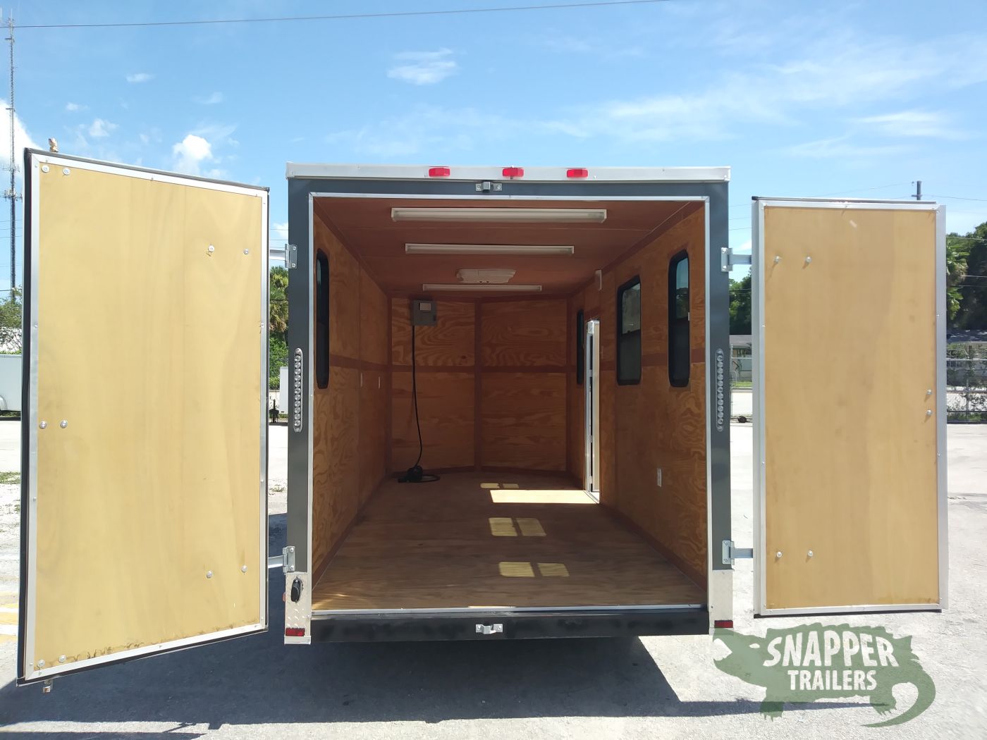 Quality Cargo 7x16 TA Trailer - Charcoal, Barn Doors, Side Door, Electrical, Extra Height, AC, Windows - Image 6