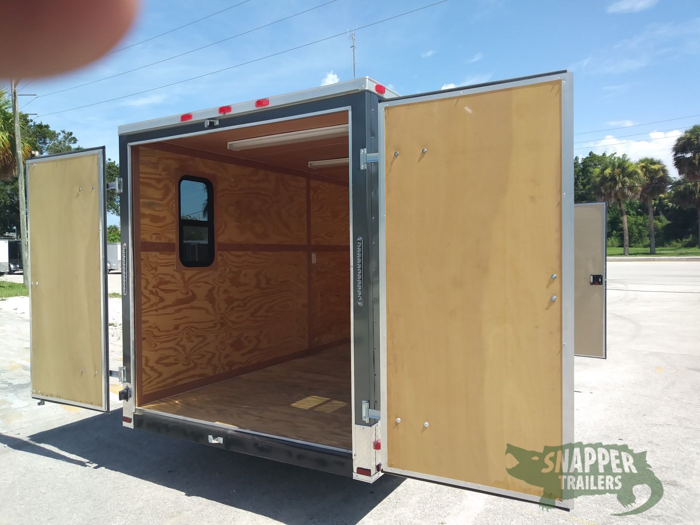 Quality Cargo 7x16 TA Trailer - Charcoal, Barn Doors, Side Door, Electrical, Extra Height, AC, Windows - Image 8