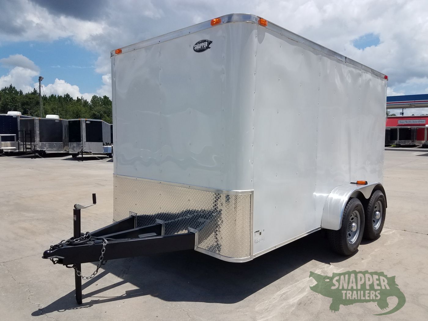 Quality Cargo 7x12 TA Trailer - White, Flat Ront, Ramp, Side Door, 5200 lbs Axles, Extra Height - Image 2