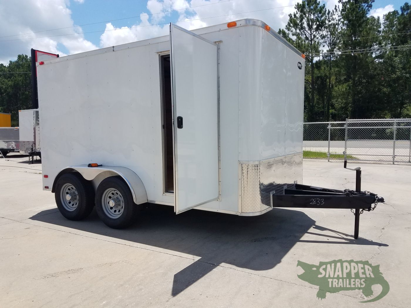 Quality Cargo 7x12 TA Trailer - White, Flat Ront, Ramp, Side Door, 5200 lbs Axles, Extra Height - Image 11