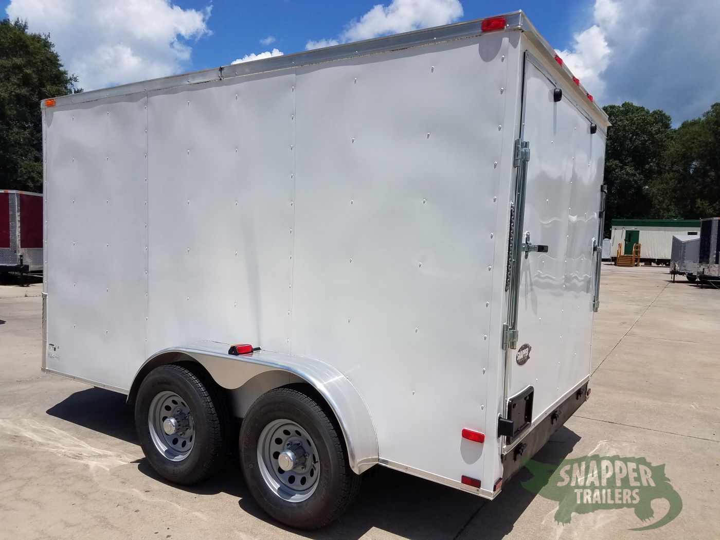 Quality Cargo 7x12 TA Trailer - White, Flat Ront, Ramp, Side Door, 5200 lbs Axles, Extra Height - Image 5