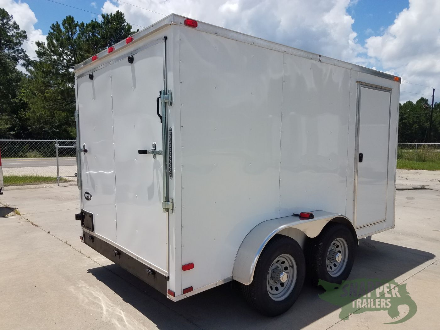 Quality Cargo 7x12 TA Trailer - White, Flat Ront, Ramp, Side Door, 5200 lbs Axles, Extra Height - Image 9