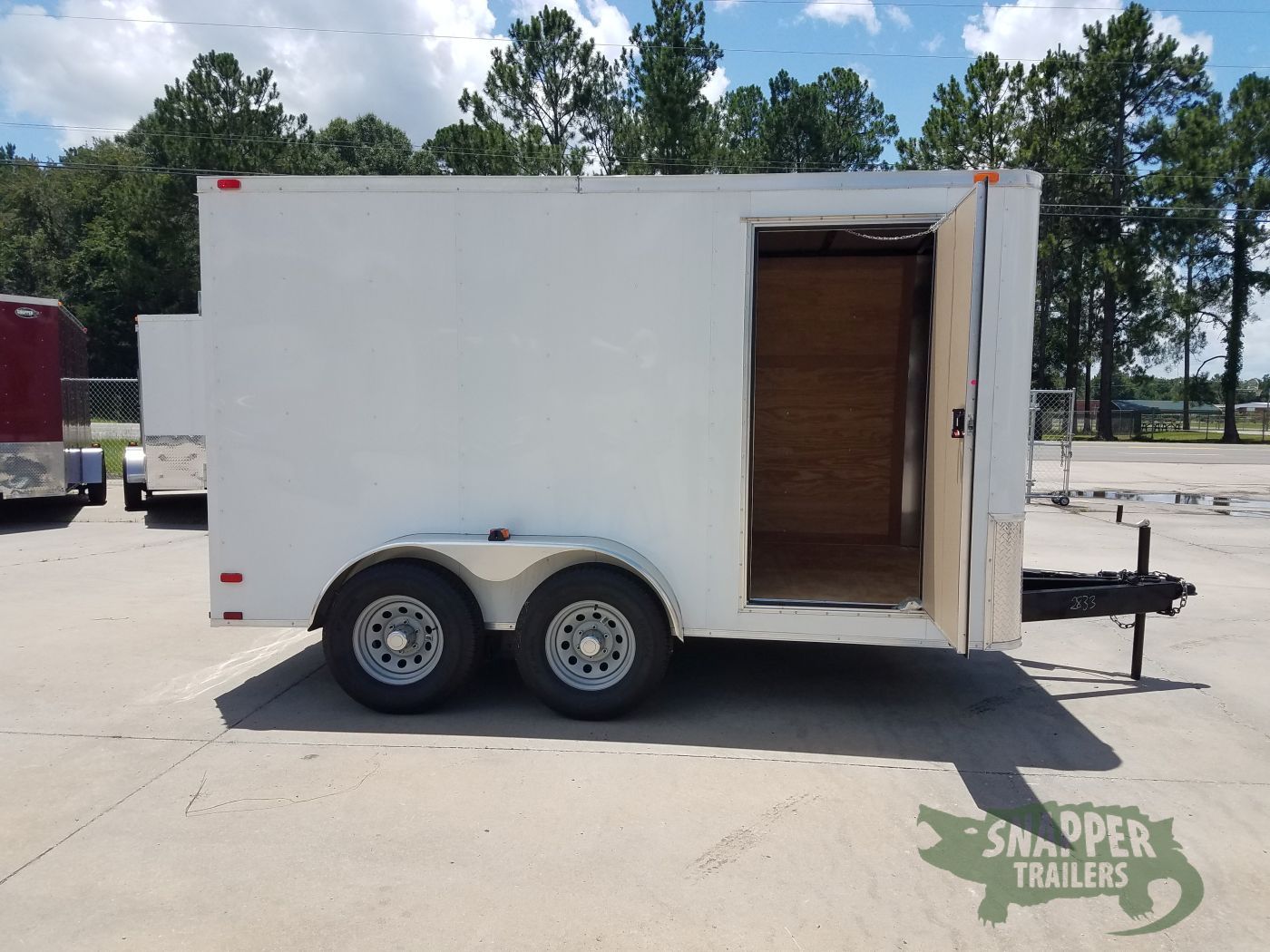 Quality Cargo 7x12 TA Trailer - White, Flat Ront, Ramp, Side Door, 5200 lbs Axles, Extra Height - Image 10